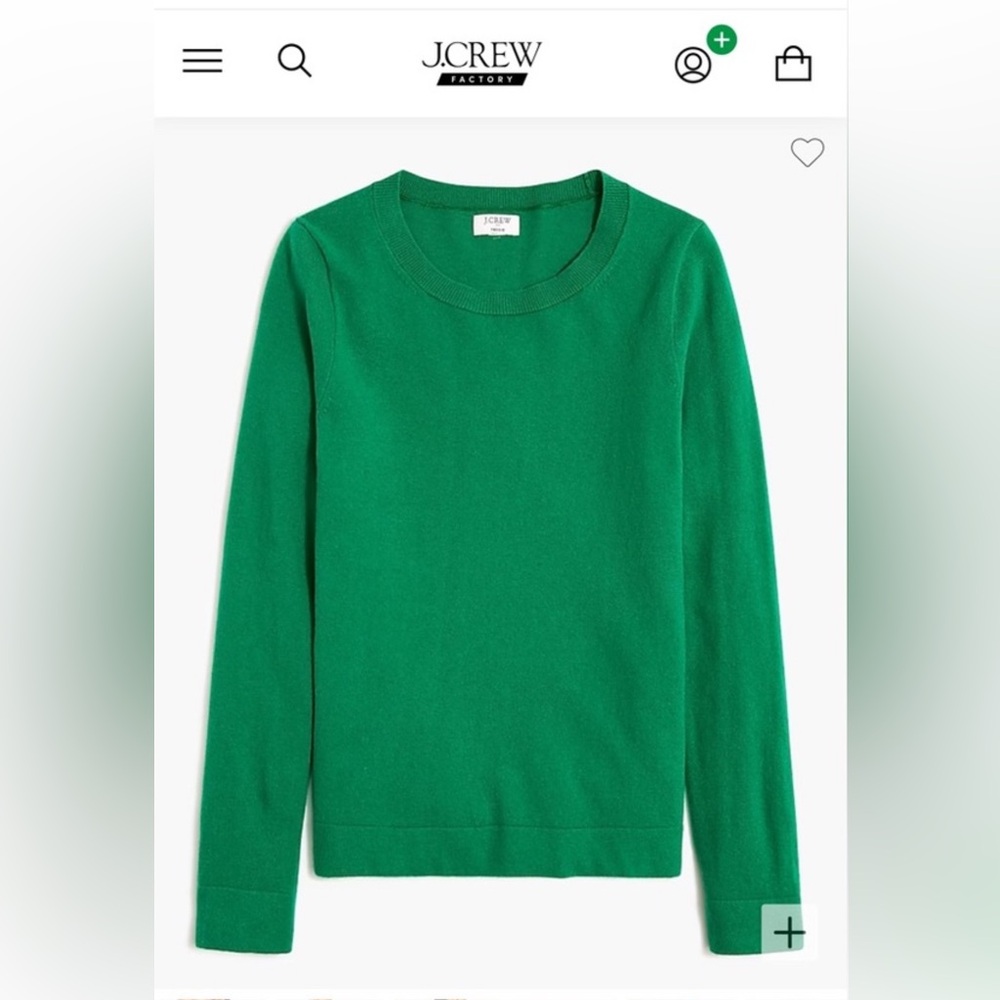 JCrew crew neck green sweater.